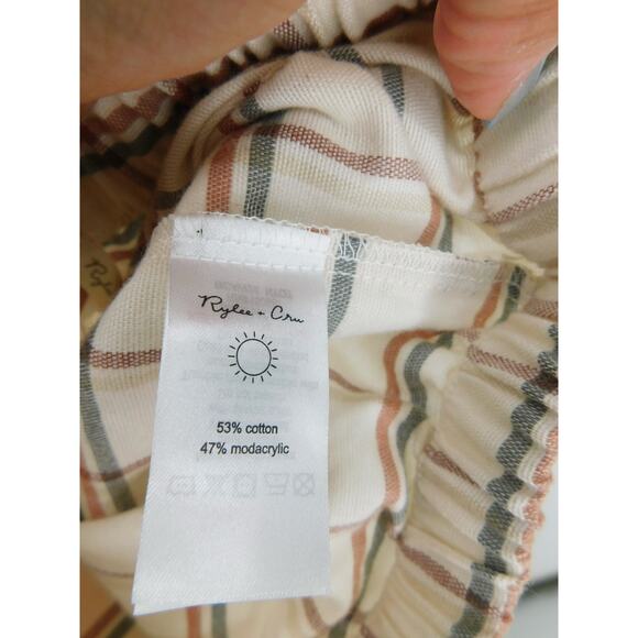 Rylee + Cru Boy's Cream‎ Holiday Plaid Wide Leg Pant Size 10-12 Years Neutral - Picture 5 of 5
